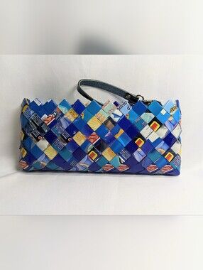 Nahui Ollin Candy Wrapper Clutch Wristlet Oreo  Cookies, Zip Top, 10"X4.5"X1.5"